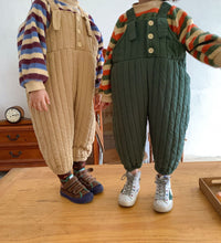 Load image into Gallery viewer, D60086PA-Autumn and winter Korean style padded thick warm bib trousers