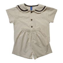 Load image into Gallery viewer, 24D1081TG-Korean children's summer new suits for boys and girls, fashionable and cute lapel short-sleeved T-shirts and shorts, casual two-piece suits