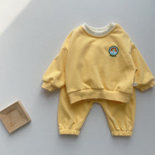 Load image into Gallery viewer, 6007TG-Spring Korean round neck baby rainbow long-sleeved top + long pants two-piece set