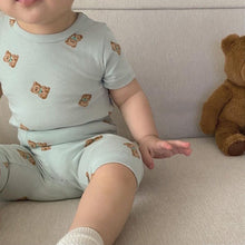 將圖片載入圖庫檢視器 ER026JG-夏季韓版熊熊印花短袖兒童家居服