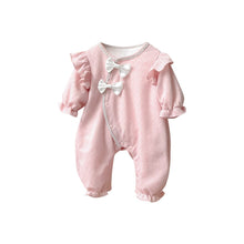 Load image into Gallery viewer, 2303224LS-Sweet autumn bowknot romper with a hint of fragrance