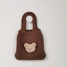 Load image into Gallery viewer, WH81001AC- Korean ins style embroidered bear baby children's handbag kindergarten baby snack bag wool knitted handbag