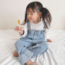 Load image into Gallery viewer, 20133PCW-Spring and Summer Japanese and Korean Loose High Waist Wide Leg Parent-Child Denim Overalls