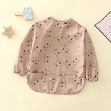 Load image into Gallery viewer, 000263SE-Danish children's long-sleeved pu reverse wear baby eating clothes bib super soft waterproof baby rice pocket