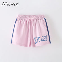 Load image into Gallery viewer, 8437PA-malwee new summer European and American children's stylish letter print sports shorts