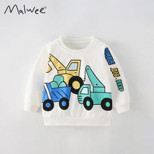 Load image into Gallery viewer, <Taiwan Pavilion> 8697SE-malwee European and American children's excavator print long-sleeved round neck top