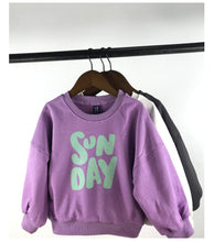 Load image into Gallery viewer, 23D1915PCW- Korean version of children's spring and autumn new parent-child wear Korean style letters loose casual long-sleeved parent-child terry sweater t