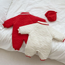 Load image into Gallery viewer, k5188LS-Winter lapel buttoned padded thickened long-sleeved romper