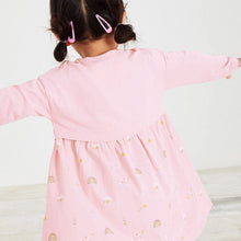 Load image into Gallery viewer, S1612DS-Little maven autumn cotton rainbow horse print dress