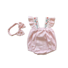 Load image into Gallery viewer, k2183LS-Summer Korean version of jacquard sleeveless ha-ge bodysuit + headband