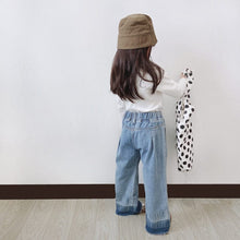 Load image into Gallery viewer, 22078PCW-Autumn and winter Japanese parent-child outfit wide-leg retro loose gradient denim trousers