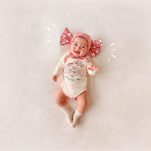 Load image into Gallery viewer, TM20703LS-Spring and summer ins style candy print long-sleeved bodysuit + hat two-piece set