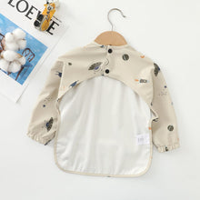 Load image into Gallery viewer, 000263SE-Danish children's long-sleeved pu reverse wear baby eating clothes bib super soft waterproof baby rice pocket