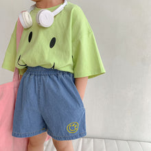 Load image into Gallery viewer, X90239PA-Children's summer denim shorts thin boys and girls baby 2022 new Korean embroidery loose denim 4-point pants