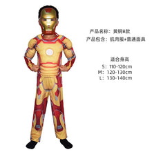 Load image into Gallery viewer, WH91601TG- Halloween COS costume children's performance Avengers hero Spider-Man Hulk Iron Man muscle costume