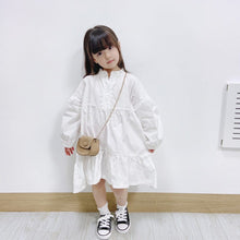 Load image into Gallery viewer, 22102PCW-Summer Japanese cotton loose irregular lace casual dress parent-child wear