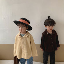 Load image into Gallery viewer, Q90928SE- Korean children's clothing children's spring and autumn new doll collar coat corduroy thin coat boys and girls baby bear top