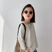 Load image into Gallery viewer, BB-2121PCW-2022 autumn and winter new children's clothing Japanese style boys and girls one-shoulder long-sleeved T-shirt parent-child clothing