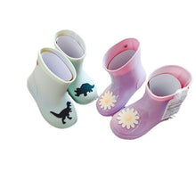 Load image into Gallery viewer, 32701AC-Simple dinosaur daisy low-mid tube children's rain boots