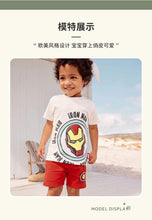 Load image into Gallery viewer, 22023TG-Little maven summer European and American children's wear steel print round neck pure cotton suit