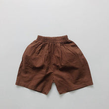 Load image into Gallery viewer, 1108PA-Forest Ramie Multicolor~Children's Summer Retro All-match Shorts for Boys and Girls Korean Casual Shorts