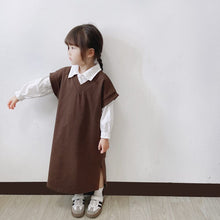 Load image into Gallery viewer, 22075PCW- Japanese-style parent-child outfit for autumn and winter, terry open X vest skirt