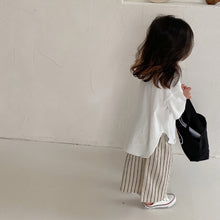 Load image into Gallery viewer, <Taiwan Pavilion> BB-2209SE-New Spring and Summer Children's Clothing Japanese Style Boys and Girls Solid Color Arc Short Sleeve T-shirt Parent-child Outfit (A3)