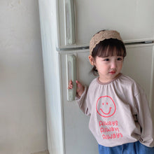 Load image into Gallery viewer, Q90388SE-Korean children's clothing children's spring and autumn style long-sleeved simple printed T-shirt boys and girls baby Korean cotton T-shirt bottoming shirt top