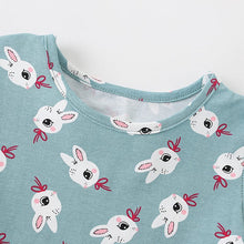 Load image into Gallery viewer, 9309DS-Summer European and American small and medium-sized children's rabbit casual short-sleeved round neck dress