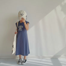 Load image into Gallery viewer, BB2309-Spring and Summer Japanese Style H Letter Sleeveless Long Dress