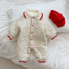 Load image into Gallery viewer, k5188LS-Winter lapel buttoned padded thickened long-sleeved romper
