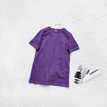 Load image into Gallery viewer, 22123PCW- Spring and summer Korean loose long stitching slit dress parent-child outfit