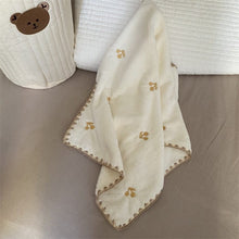 Load image into Gallery viewer, WH92602AC-Cute soft coral fleece towel cartoon embroidered bear strawberry super absorbent face towel no lint face towel