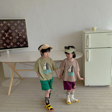 Load image into Gallery viewer, X90269TG-Children's summer suit girls sports 2022 new pure cotton little boy cartoon casual baby short-sleeved two-piece suit