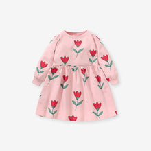 Load image into Gallery viewer, S1627DS-Little maven Girls European and American pure cotton long-sleeved small flower dress