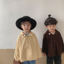 Load image into Gallery viewer, Q90928SE- Korean children's clothing children's spring and autumn new doll collar coat corduroy thin coat boys and girls baby bear top