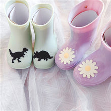 Load image into Gallery viewer, 32701AC-Simple dinosaur daisy low-mid tube children's rain boots
