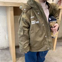 Load image into Gallery viewer, D90587SE-Autumn and winter mid-length plus velvet hooded workwear windbreaker jacket