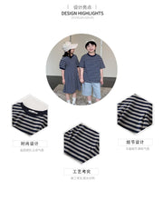 Load image into Gallery viewer, 22B013PCW- Korean parent-child summer striped short-sleeved T-shirt family of three or four pure cotton mother and daughter long skirt family wear trendy