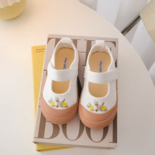 Load image into Gallery viewer, Q20089AC-Korean version of niche children's shoes 22 autumn new boys and girls small scoop shoes cloth shoes floral embroidery indoor shoes kindergarten