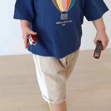 Load image into Gallery viewer, 23D111SE-ins children's summer new tops simple Korean version cute hot air balloon print boys and girls cotton short-sleeved T-shirt