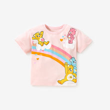 Load image into Gallery viewer, 53043SE-Little maven summer rainbow bear print round neck cotton short-sleeved top