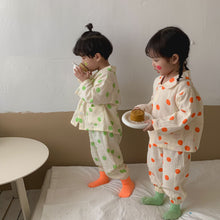 Load image into Gallery viewer, Q90991JG-Children's pajamas boys spring and autumn pure cotton gauze A-type baby long-sleeved thin suit children girls home clothes