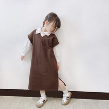 Load image into Gallery viewer, 22075PCW- Japanese-style parent-child outfit for autumn and winter, terry open X vest skirt