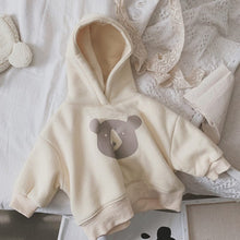 Load image into Gallery viewer, 23D1345SE-Korean children's winter new tops for boys and girls, cute bear prints, thick velvet and warm sweatshirt