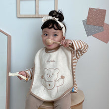 Load image into Gallery viewer, 2021524AC-Korea ins children's embroidered bib wash scarf super soft face towel travel towel cute bear saliva towel