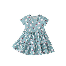 Load image into Gallery viewer, 9309DS-Summer European and American small and medium-sized children's rabbit casual short-sleeved round neck dress