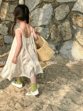 Load image into Gallery viewer, 23132DS-Summer Korean style imitation linen suspender dress