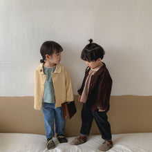 Load image into Gallery viewer, Q90928SE- Korean children's clothing children's spring and autumn new doll collar coat corduroy thin coat boys and girls baby bear top