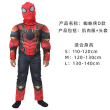 Load image into Gallery viewer, WH91601TG- Halloween COS costume children's performance Avengers hero Spider-Man Hulk Iron Man muscle costume